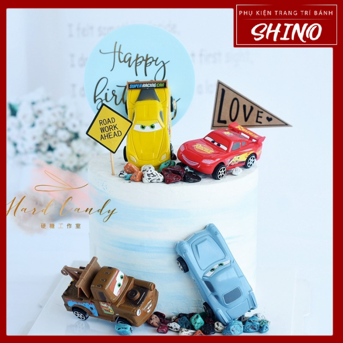 Đồ chơi xe nhân vật Car trang trí bánh (set 4 xe)
