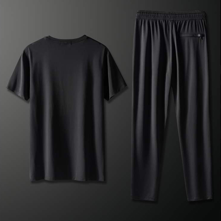 [ Free Ship Max ] Bộ Quần Áo Thun Nam Ngắn Tay Quần Dài In Chữ Ngực Dáng Thể Thao Trẻ Trung Khỏe Khoắn  Glamour QA NAM 101