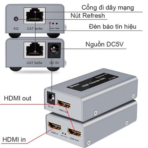 Bộ mở rộng cáp mạng HDMI DTECH DT-7009C