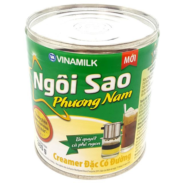 Sữa đặc ngôi sao phương nam xanh lá lon 380g date mới