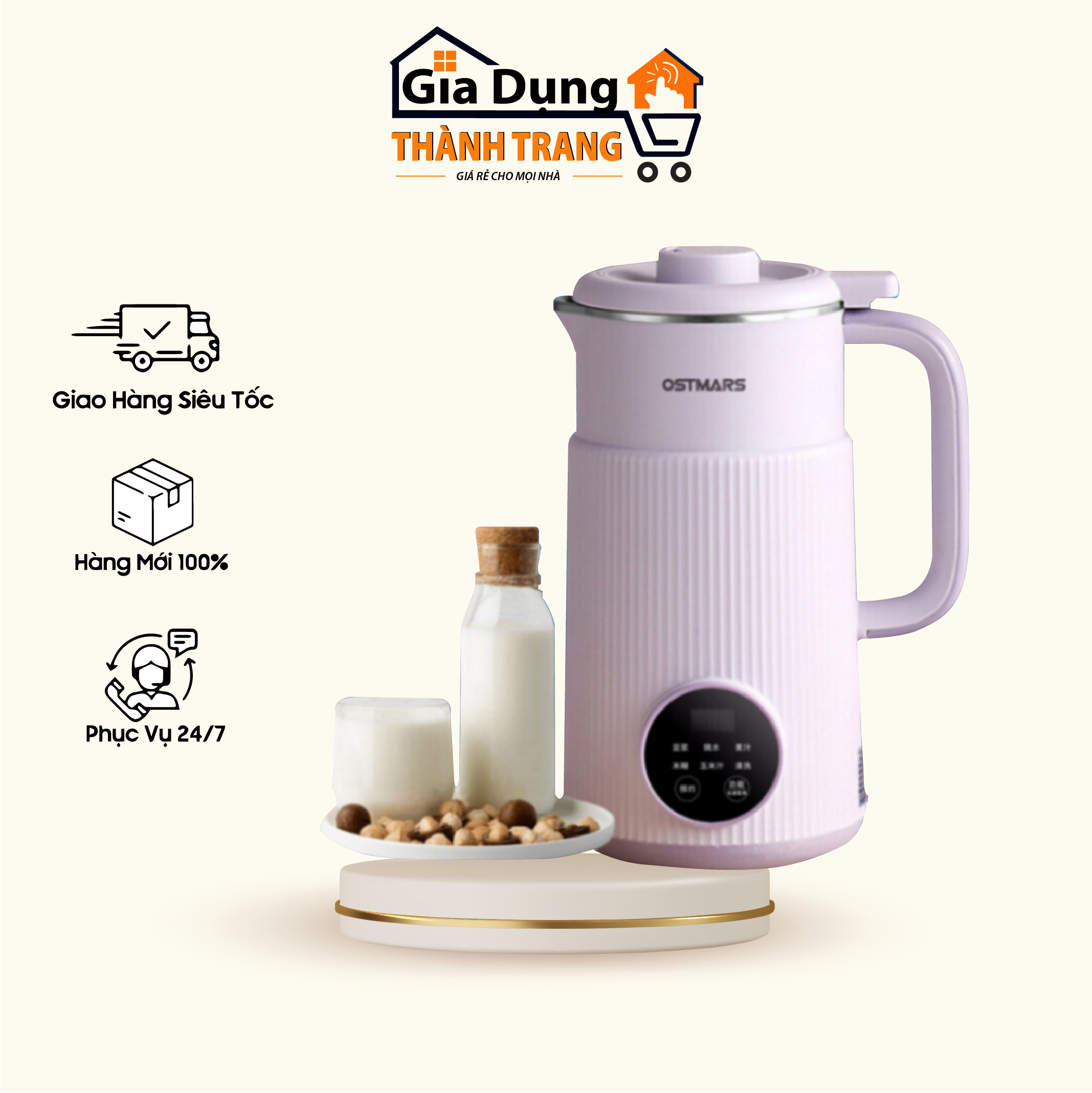 Máy làm sữa hạt ,máy nấu sữa hạt ostmars 800ml