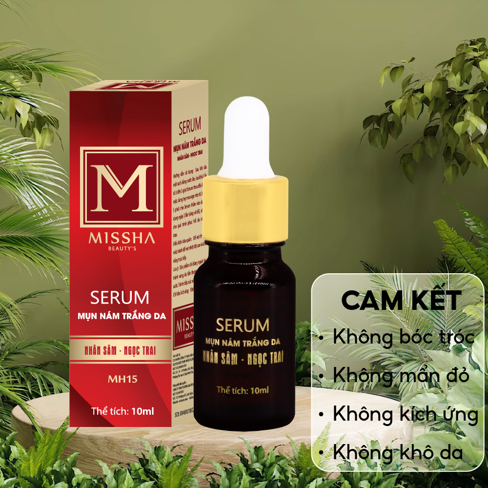 Serum ngừa mụn thâm nám giúp dưỡng trắng da căng bóng gom cồi mụn chiết xuất nhân sâm ngọc trai Missha 10ml - Global Khải Minh Cosmetics