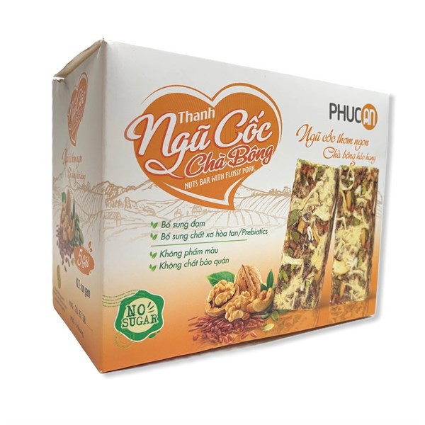 Ngũ Cốc Chà Bông Phúc An - thực phẩm ăn kiêng được yêu thích nhất hiện nay - ngũ cốc nguyên hạt, chà bông hảo hạng - Hộp 110g gồm 5 thanh bánh