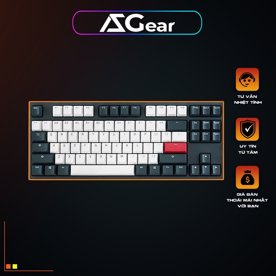 Bàn phím cơ gaming ducky one 2 tuxedo tkl, mới 100% fullbox. bảo hành 24 tháng