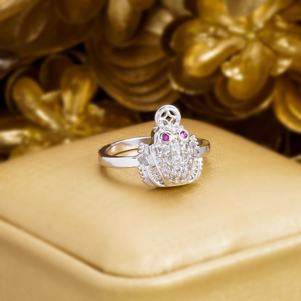 Nhẫn Cóc Phong Thủy Mạ Vàng Bạch Kim - N29072006 - Givishop - Dùng Đi Tiệc Tôn Lên Vẻ Đẹp Của Phụ Nữ , kiểu nhẫn đẹp, nhẫn đẹp cho nữ, mẫu nhẫn đẹp 2020, những mẫu nhẫn đẹp, mẫu nhẫn đẹp cho nữ