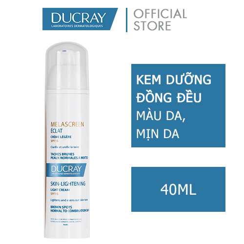 Ducray kem dưỡng đồng đều màu da melascreen eclat light cream skin lightening spf15 40ml