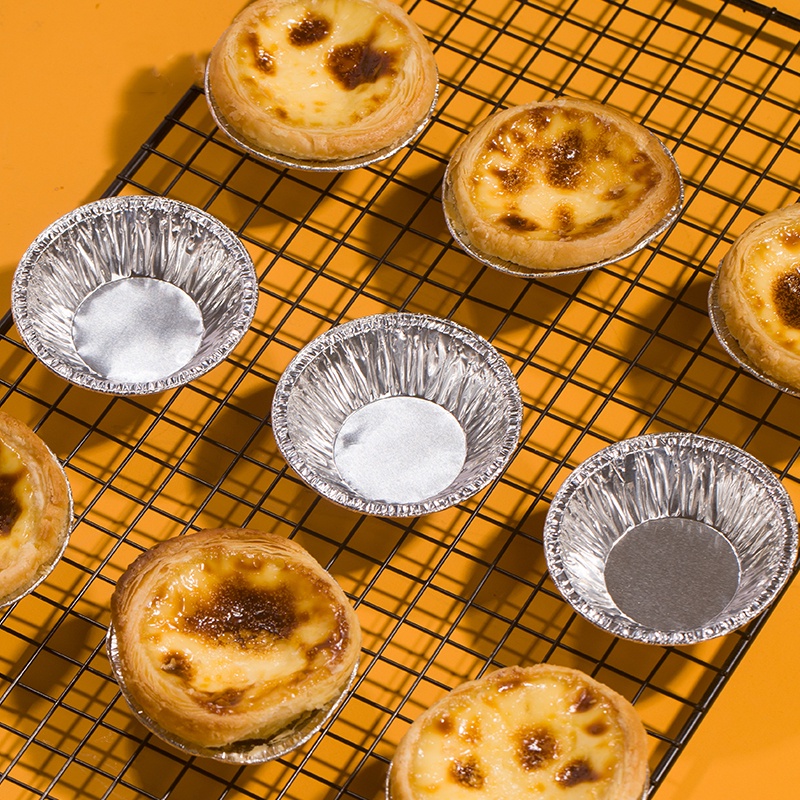 BỘ 100 KHUÔN GIẤY THIẾC BẠC DÙNG LÀM BÁNH QUY, NƯỚNG XỐP, BÁNH TRỨNG DÙNG 1 LẦN - ĐẾ GIẤY BẠC BÁNH TART DÙNG 1 LẦN SIÊU TIỆN LỢI