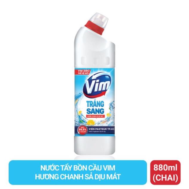Gel tẩy rửa bồn cầu và nhà tắm vim trắng sáng hương 880ml