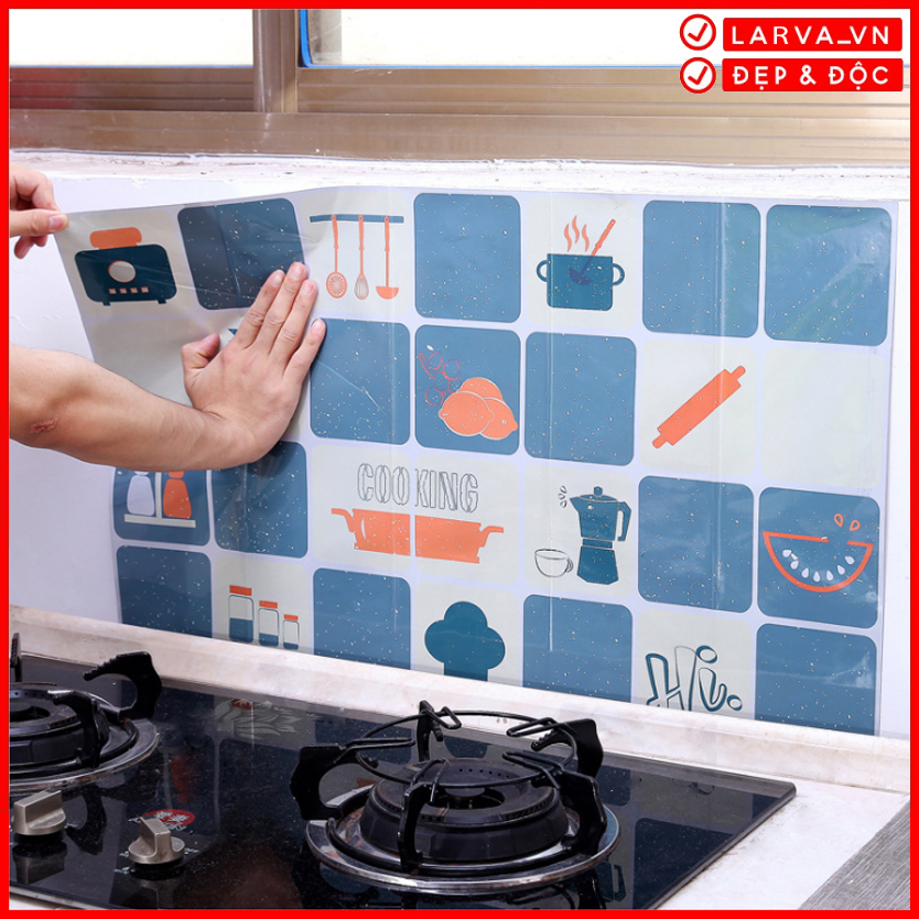 Decal giấy dán tường nhà bếp cách nhiệt 75x45 cm