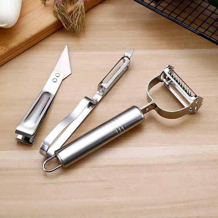 - bộ 3 món dao bào rau củ bào đa năng cắt tỉa nhổ lông gà - bộ 3 dao nạo dao bào sợi dao cắt tỉa inox đa năng - sét 3 món dao bào và dụng cụ cắt tỉa lông gà- set bộ dao bào tiện dụng