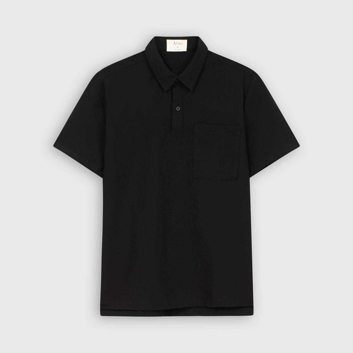Áo sơ mi cộc tay nam trơn atino vải polyester thoáng mát form regular sm1.4985