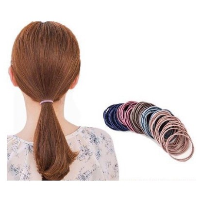 Gói 200 chun buộc tóc siêu dai nhiều màu sắc