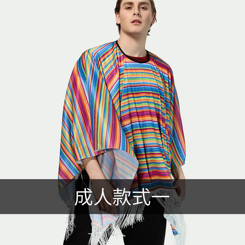 cosplay Bữa Tiệc Ngày Lễ Trang Phục Mexico Áo Choàng Dân Tộc Mexico Áo Choàng Phong Cách Mexico