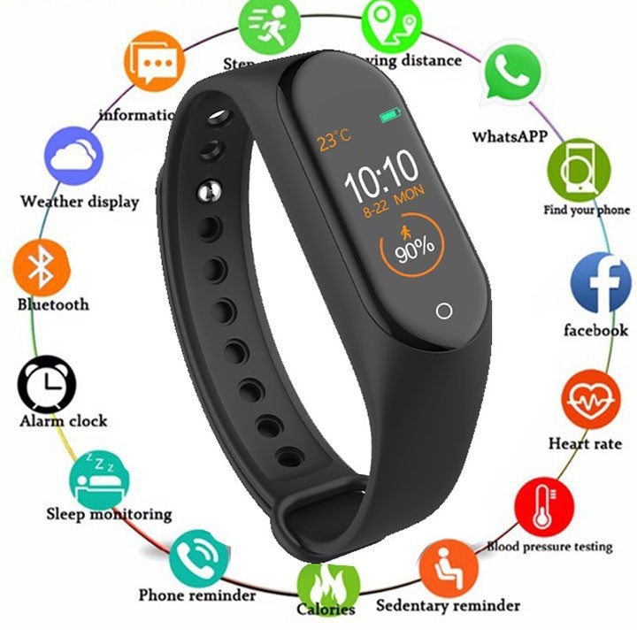 Đồng hồ thông minh thể thao Smart Bracelet M4 đo bước chân, quãng đường, nhịp tim chống nước cực chất - M4
