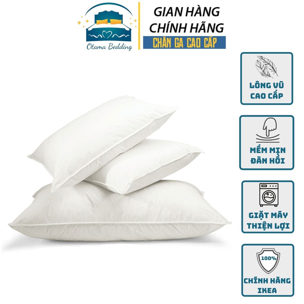 Gối lông vũ ikea nhập khẩu 50x70 gối đầu gối nằm lông vũ cao cấp chuẩn khách sạn - Otama Bedding
