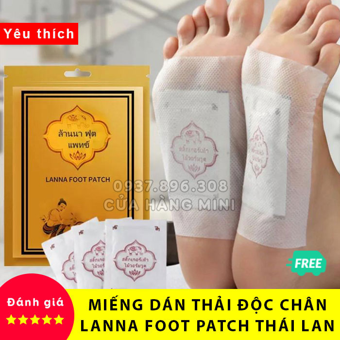 【FREESHIP】 Combo 10 Miếng Dán Thải Độc Chân Thái Lan Lanna Foot Patch