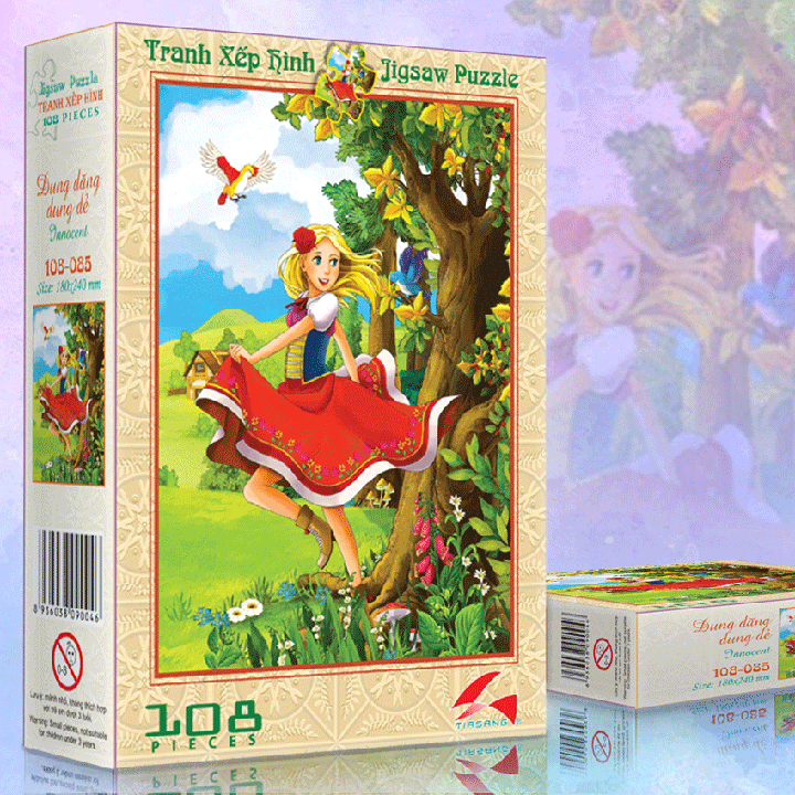Tranh xếp hình tía sáng 108 mảnh - dung dăng dung dẻ - msp: 108-085