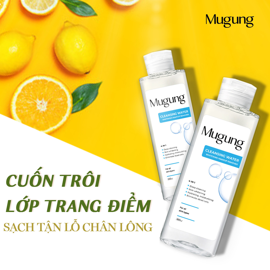 [Combo] 2 Nước Tẩy Trang Mugung Korea ngừa mụn, loại bỏ tế bào chết, dưỡng trắng, cấp ẩm làm sạch sâu và dịu nhẹ bụi bẩn sâu trong lỗ chân lông 300mL