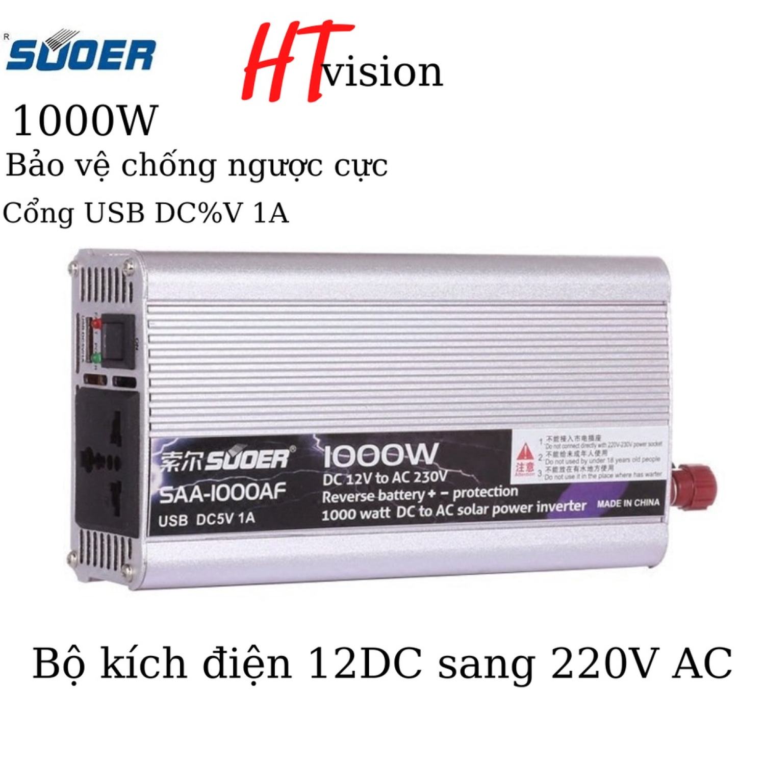 Bộ kích -chuyển nguồn inverter suoer 12v 1000w saa-1000af