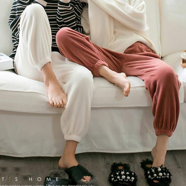 Quần ngủ nữ, quần lông cừu mềm, siêu ấm hãng dstudio