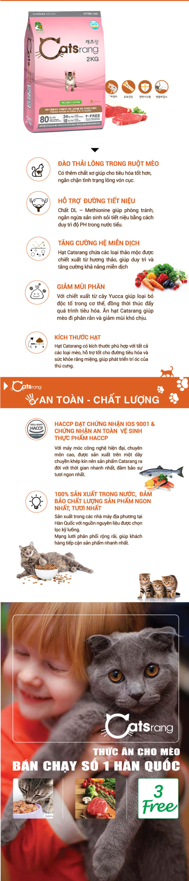 2KG/THỨC ĂN HẠT CHO MÈO NHỎ CATSRANG KITTEN