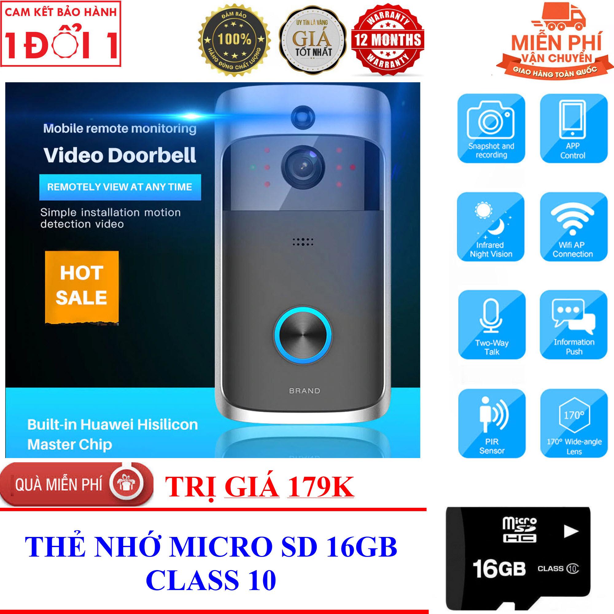 [Quà Tặng Lên Tới 189K] - Chuông cửa không dây thông minh tích hợp Camera cao cấp - Chuông cửa chung cư tích hợp Camera IP Wifi IPBell - Cảnh báo tức thì khi có khách tới nhà - Hệ thống chuông cửa có hình Wifi knox KW01