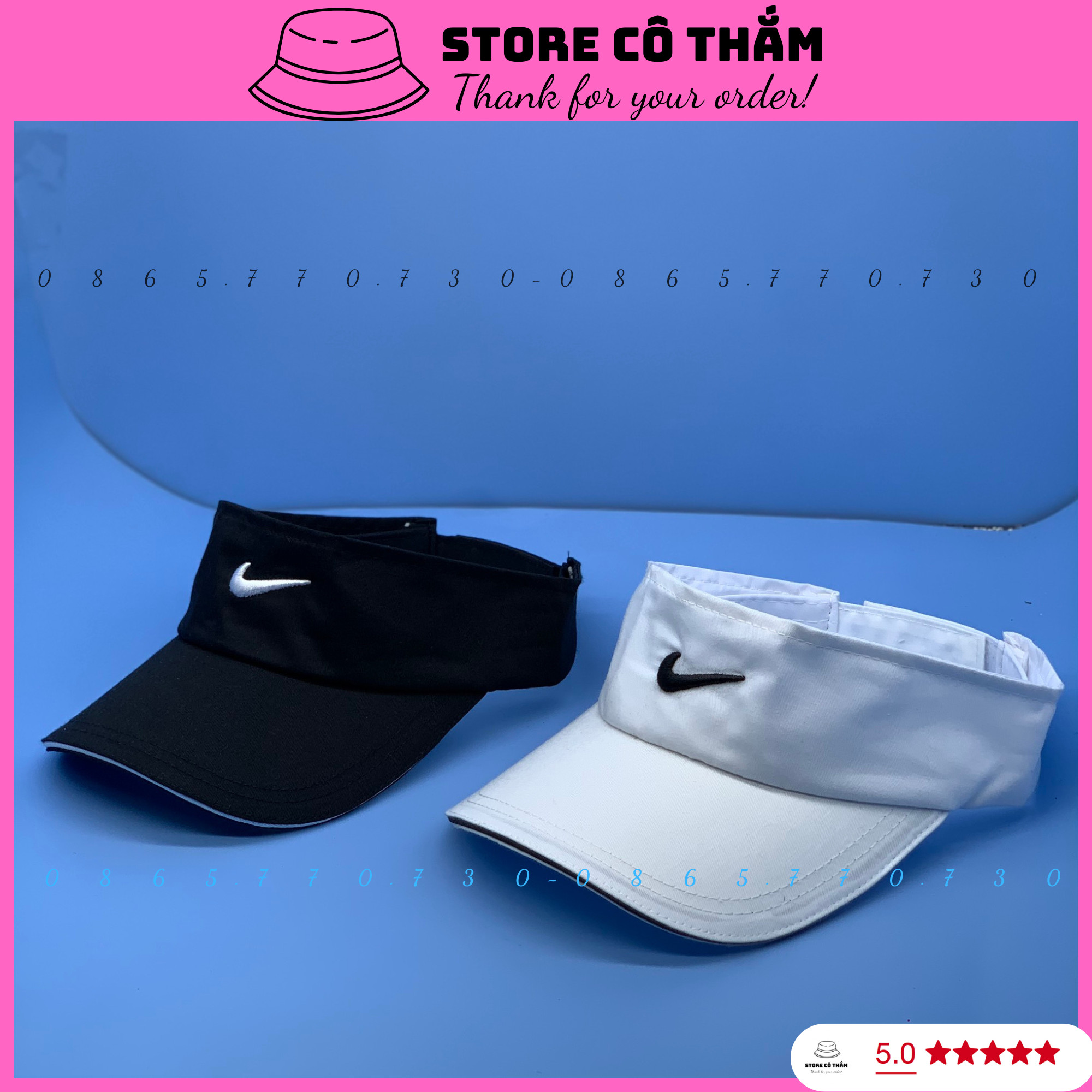 Nón kết nửa đầu thêu móc nai cá tính, Nón kết tennis khoá dán thời trang thể thao