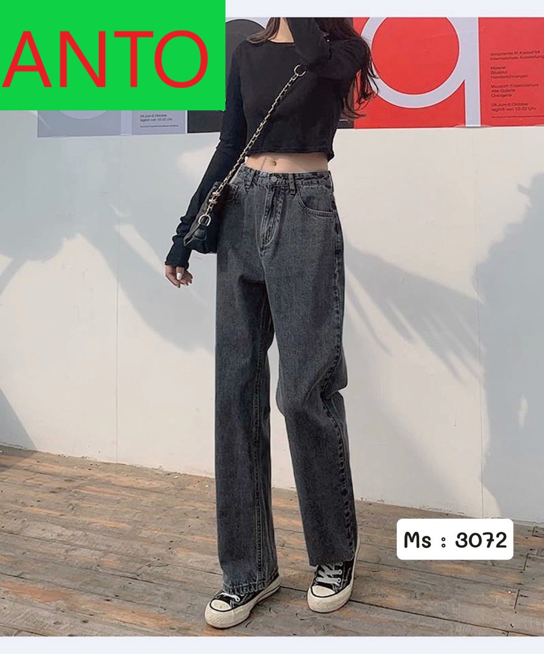 [ FREESHIP, HÌNH THẬT CUỐI ] QUẦN JEAN ỐNG RỘNG NỮ XÁM ĐEN LƯNG CAO CÁ TÍNH ANTO, ĐỦ SIZE S, M, L, ĐƠN GIẢN, THỜI TRANG, KIỂU DÁNG HIỆN ĐẠI