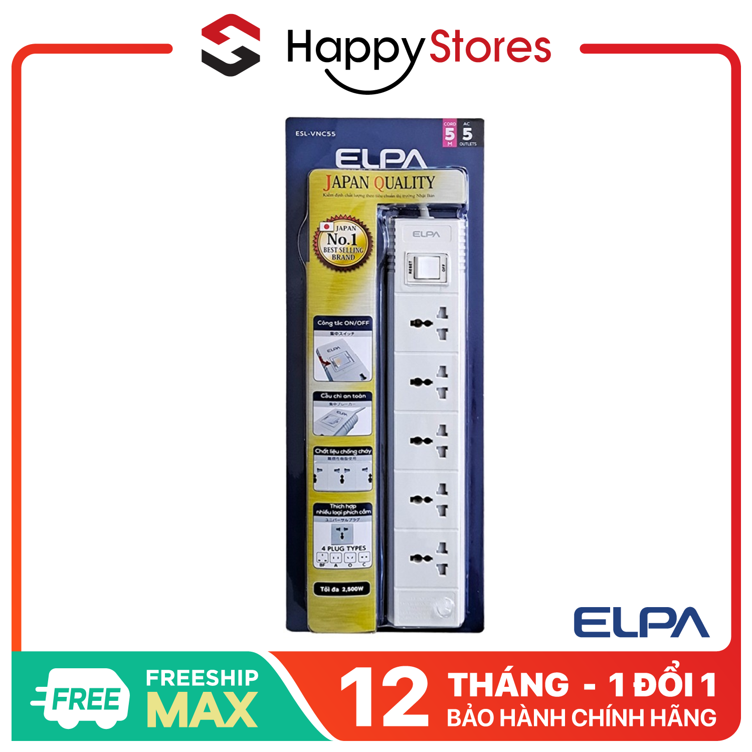 Ổ cắm an toàn điện elpa esl-vnc55 chính hãng