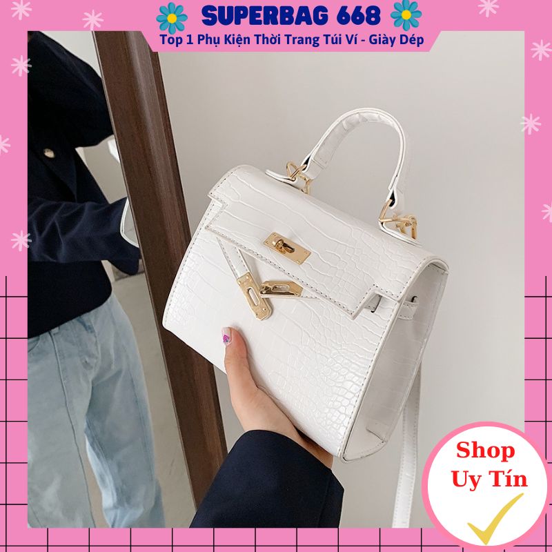 Tặng khăn lụa - túi xách nữ đeo chéo đẹp khóa vặn da rắn túi xách tay superbag866 119