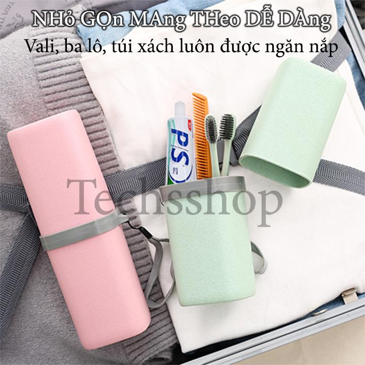 Cốc đựng bàn chải, kem đánh răng 2 cốc dành cho đi công tác dã ngoại - Hộp đựng bàn chải kem đánh răng du lịch - Hộp đựng dụng cụ vệ sinh cá nhân