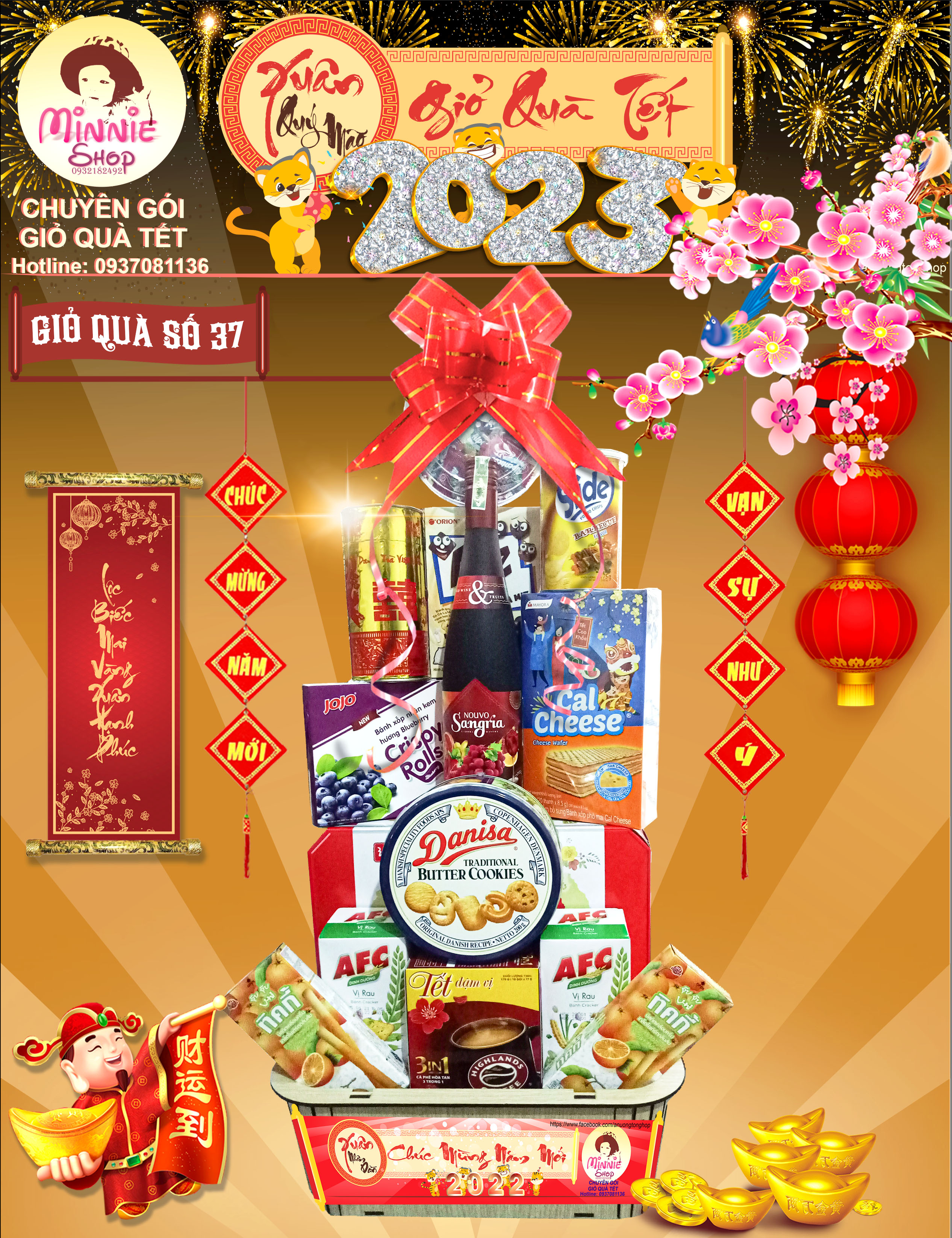Giỏ quà tết 2024 - ms37 - giỏ đông đầy 1