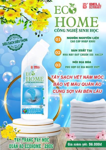 Tẩy trắng, tẩy mốc quần áo Ecohome