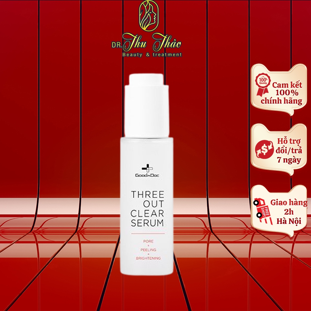 Serum dưỡng da goodndoc three out clear serum duy trí độ ẩm, giảm nếp nhăn và làm sáng da 50ml