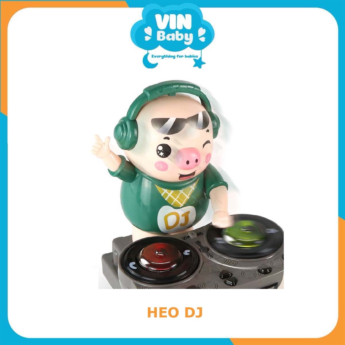 Heo DJ - Chú heo chơi nhạc DJ, chú heo phát nhạc năng động dễ thương - VinBaby