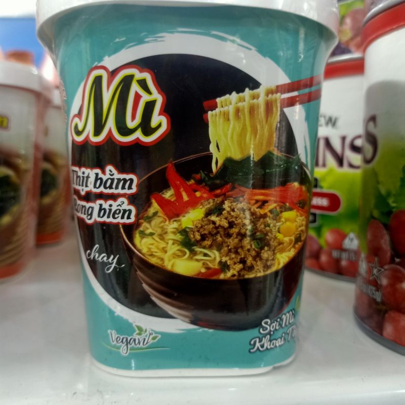 Combo 2 ly Mì chay thịt bằm rong biển ăn liền Âu Lạc ly 82g