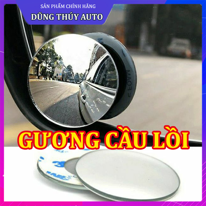Bộ 2 gương cầu lồi chiếu hậu tăng góc quan sát xóa điểm mù cho xe hơi, xe tải.