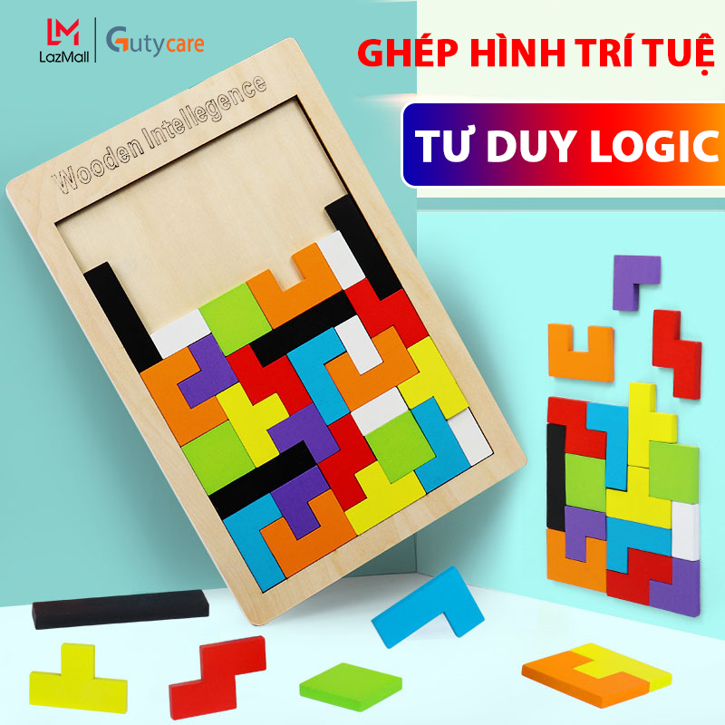 Đồ chơi ghép hình gỗ, xếp hình, lắp ráp, xếp gạch tư duy logic Montessori, giúp bé phát triển trí tuệ, nhận biết màu sắc, phát triển các giác quan cho trẻ nhỏ một cách toàn diện nhất - Guty Care