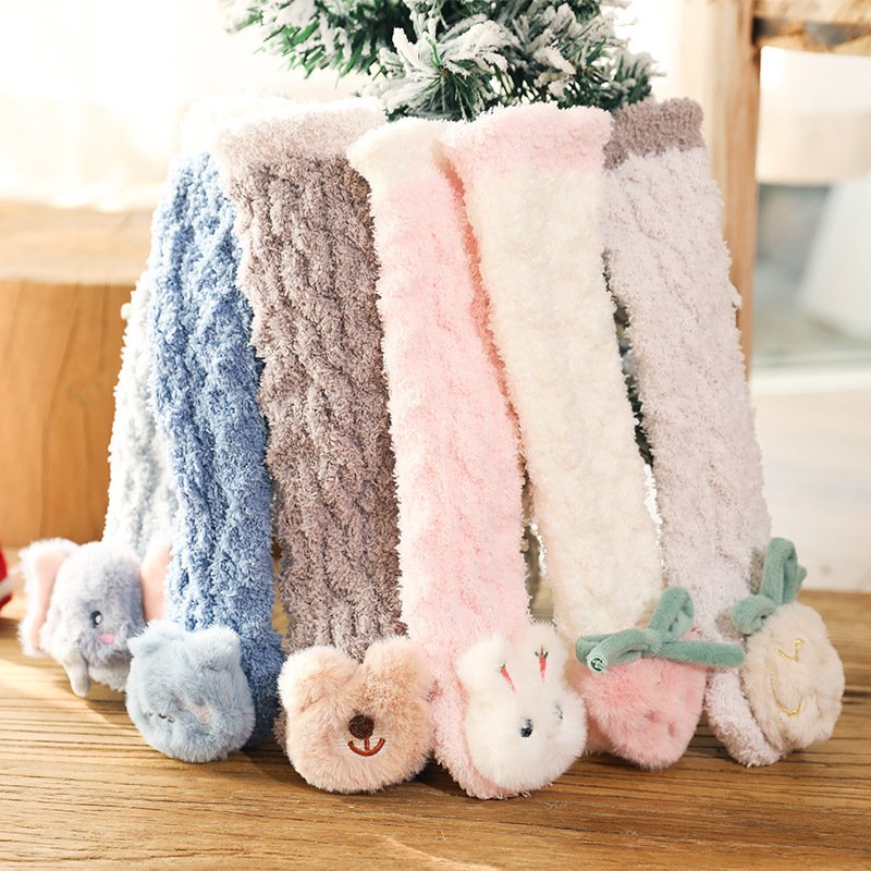 Mẫu mới - tất len lông cổ cao hình thú cho bé từ 0-12m