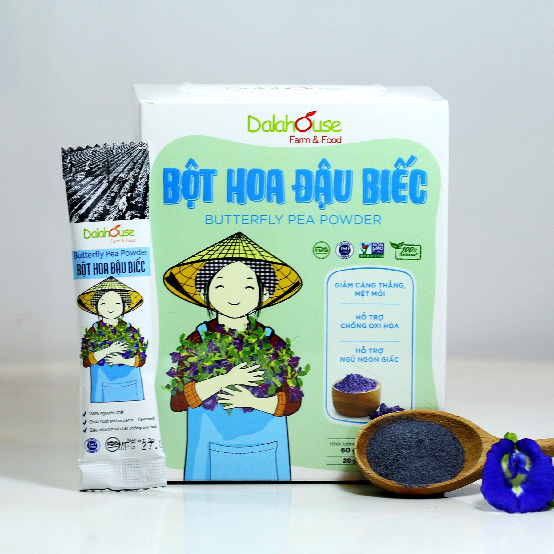 Bột hoa đậu biếc Dalahouse thải độc cơ thể, làm chậm lão hóa, tạo màu tự nhiên
