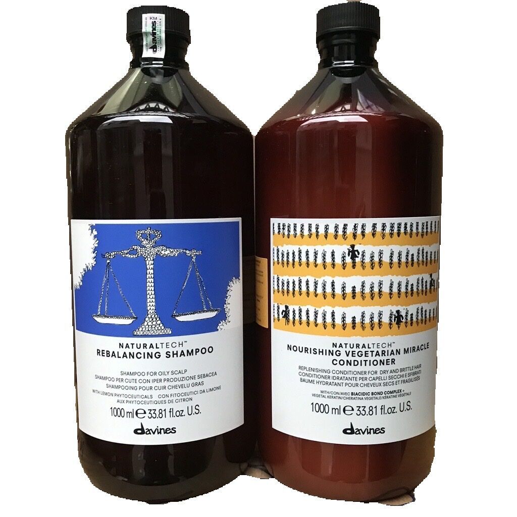 Dầu gội cân bằng dầu Davines Rebalancing + Xả dưỡng ẩm thực vật Nourishing 1000mlx2