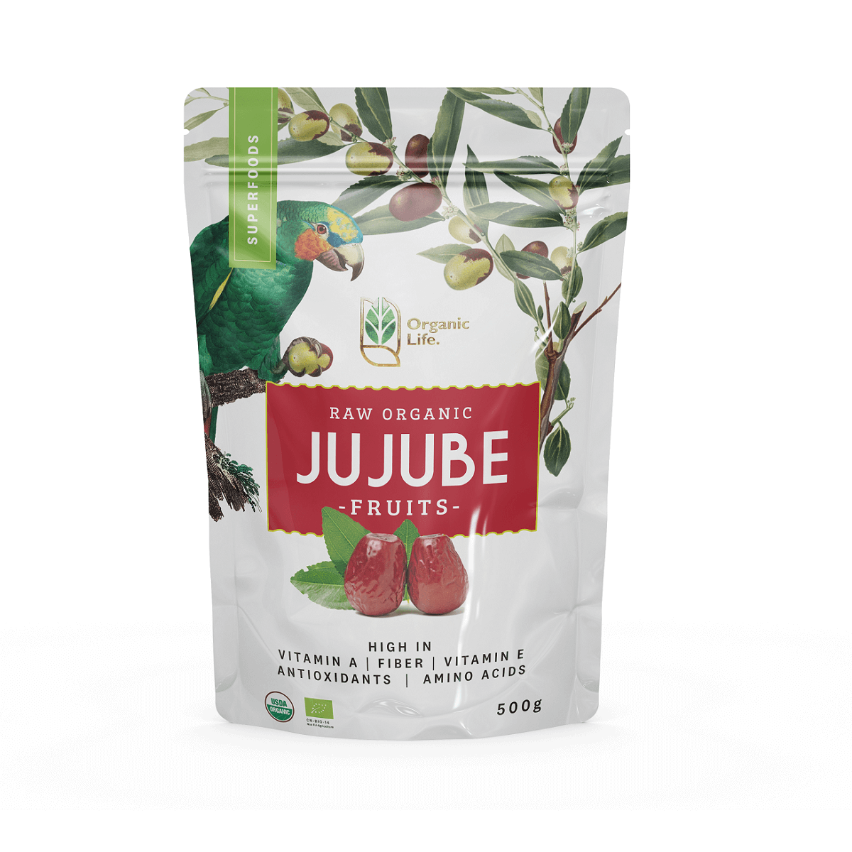 Táo đỏ hữu cơ Organic Life Dried Jujube 500g