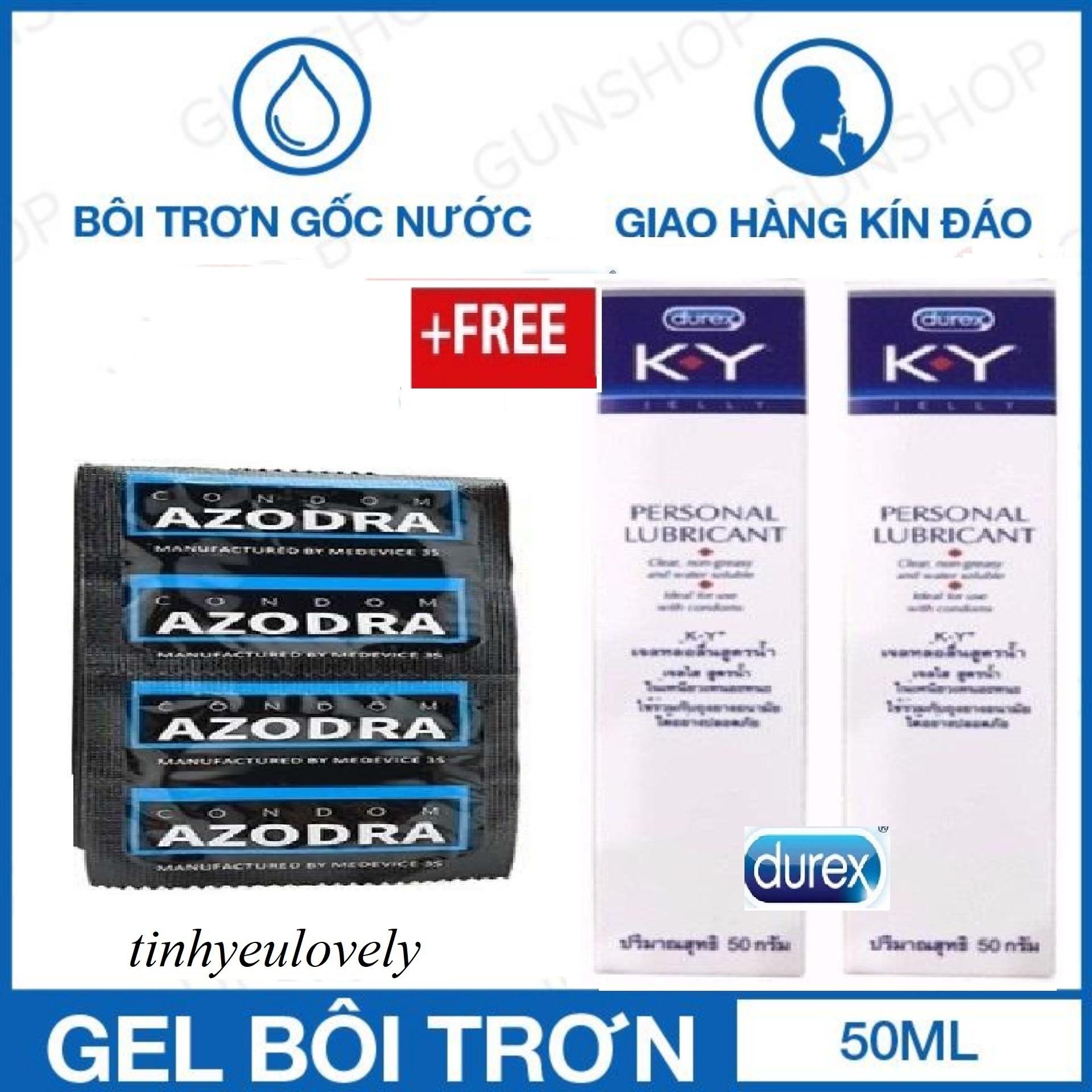 [HCM]Bao cao su tổng hợp gân gai kéo dài thời gian AZODRA(1 cái ).Tặng 2 hộp gel bôi trơn durexKY 50ml