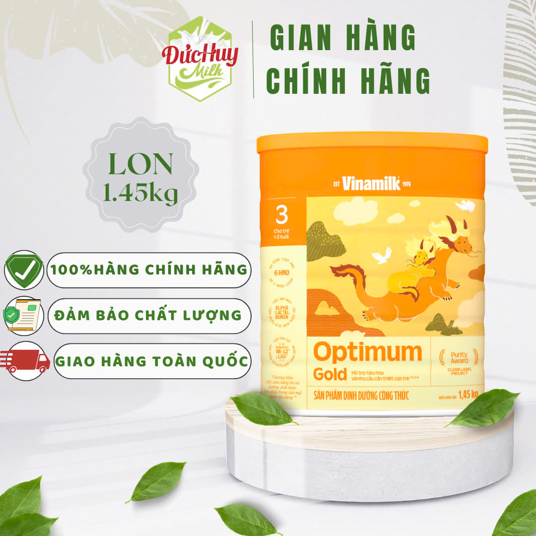 Sữa bột cho bé Optimum Gold 3 OPTI MIX 1.45kg hỗ trợ tiêu hóa, phát triển não bộ