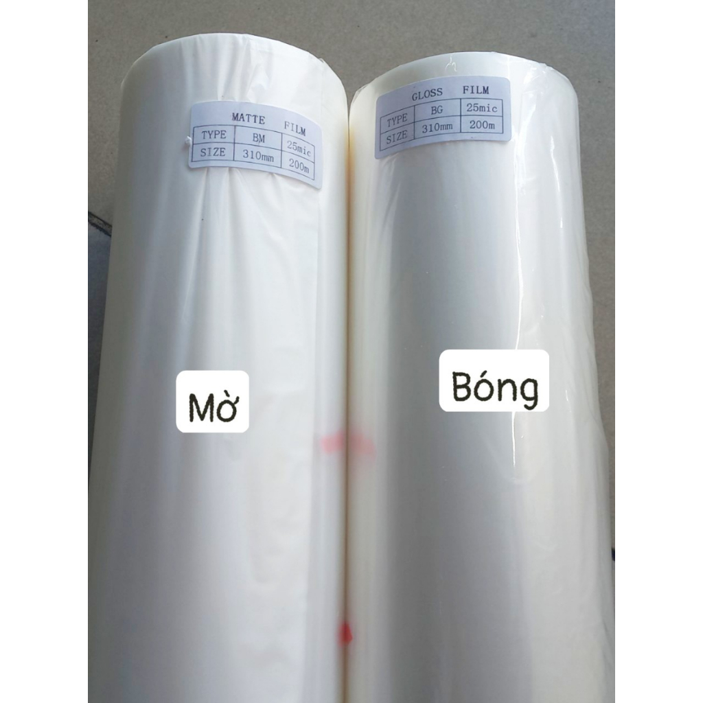 Màng bopp khổ 310mm - cuộn màng cán nhiệt - màng bóng - màng mờ