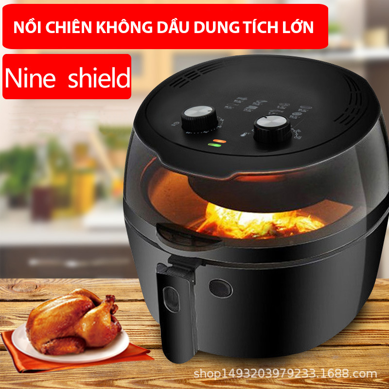 Nồi chiên không dầu nine shield kb6001m - 1500w - dung tích siêu khủng 8l