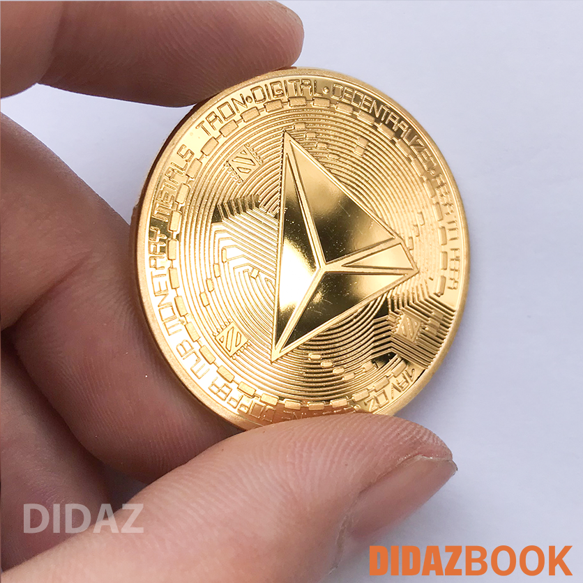 Đồng Xu Tron TRX, Bitcoin mạ vàng, bạc 24k đồ lưu niệm, trang trí, sưu tầm, quà tặng hội nhóm ZEC01