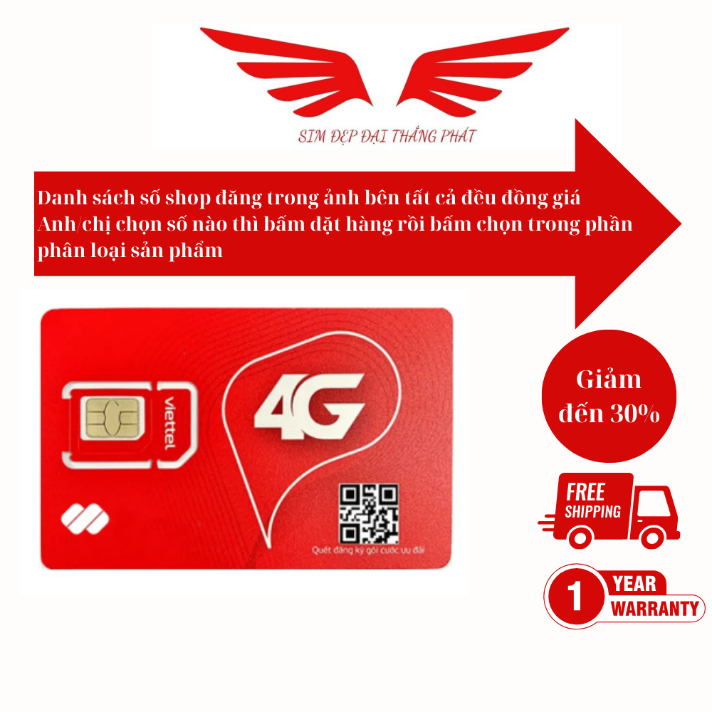 Sim số đẹp Viettel trả trước sim năm sinh sim mới chưa đăng ký chưa kích hoạt