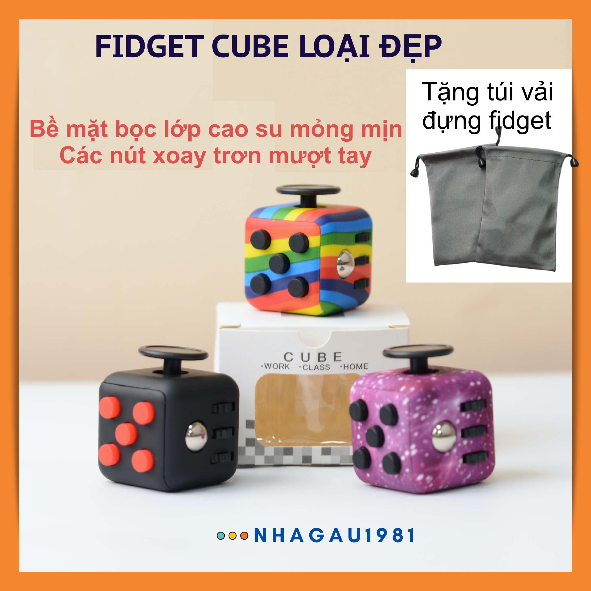 Fidget pad fidget cube đồ chơi xoay tay thư giãn giảm căng thẳng giúp tập trung hỗ trợ chống bứt rứt lo âu shop nhagau1981