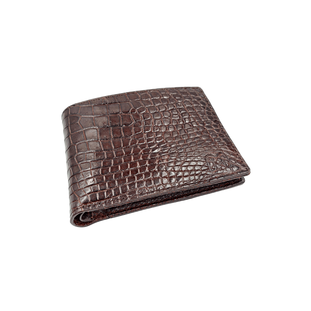 Ví nam, ví da cá sấu, một mặt dáng ngang cao cấp chính hãng Men Leather M8V61BB, quà tặng sinh nhật đẹp sang trọng, bóp nam da thật hàng hiệu giá rẻ